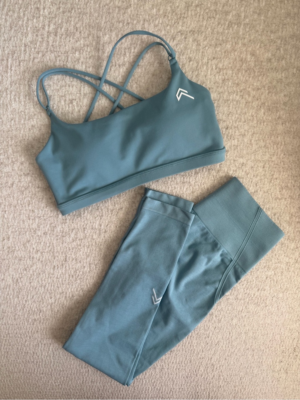 SET: Everyday Crossover Bralette + Everyday Seamless Leggings in Steel Blue